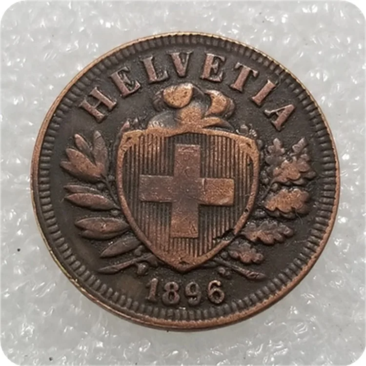 1896 سويسرا عملات فضية ذهبية ديكور المنزل عملة محظوظ ماجيك المقتنيات عملات ميدالية الأصلي عملات هدايا عيد الميلاد
