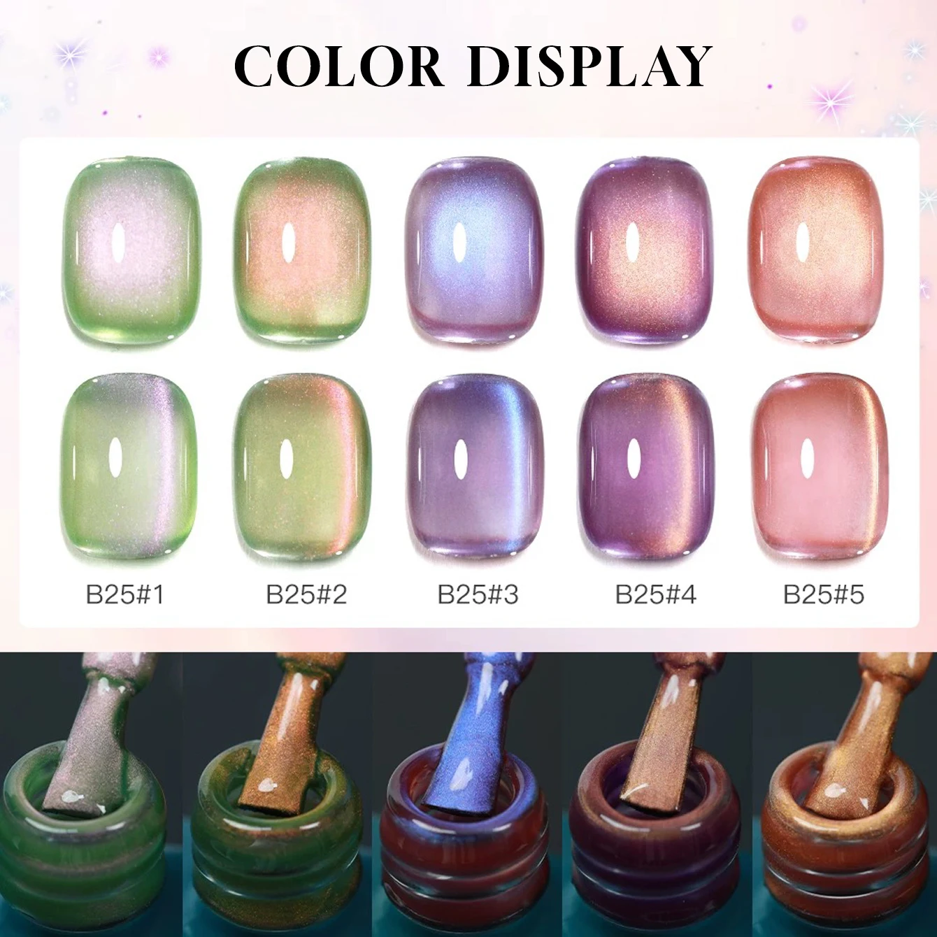 MIANEL 12 مللي الصيف الأظافر السوشي القط العين هلام طلاء الأظافر الفاكهة الخضراء القط العين طلاء الأظافر الساخن نمط كريستال تبييض الأظافر الوردي