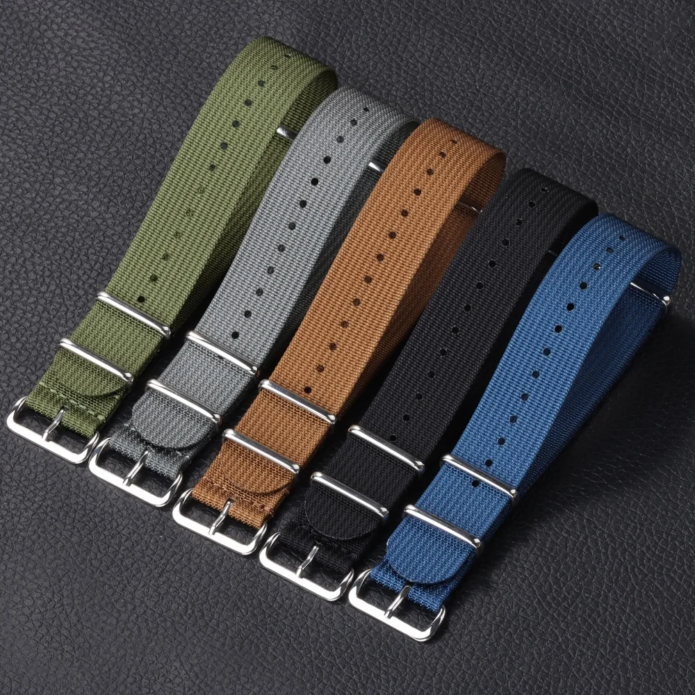 Neues geripptes Nylon-Uhrenarmband, 18 mm, 20 mm, 22 mm, Nylon-Uhrenarmband, Uhrenarmband-Zubehör für Militär-Uhrenarmband, Armband für Männer und Frauen – Detail 7