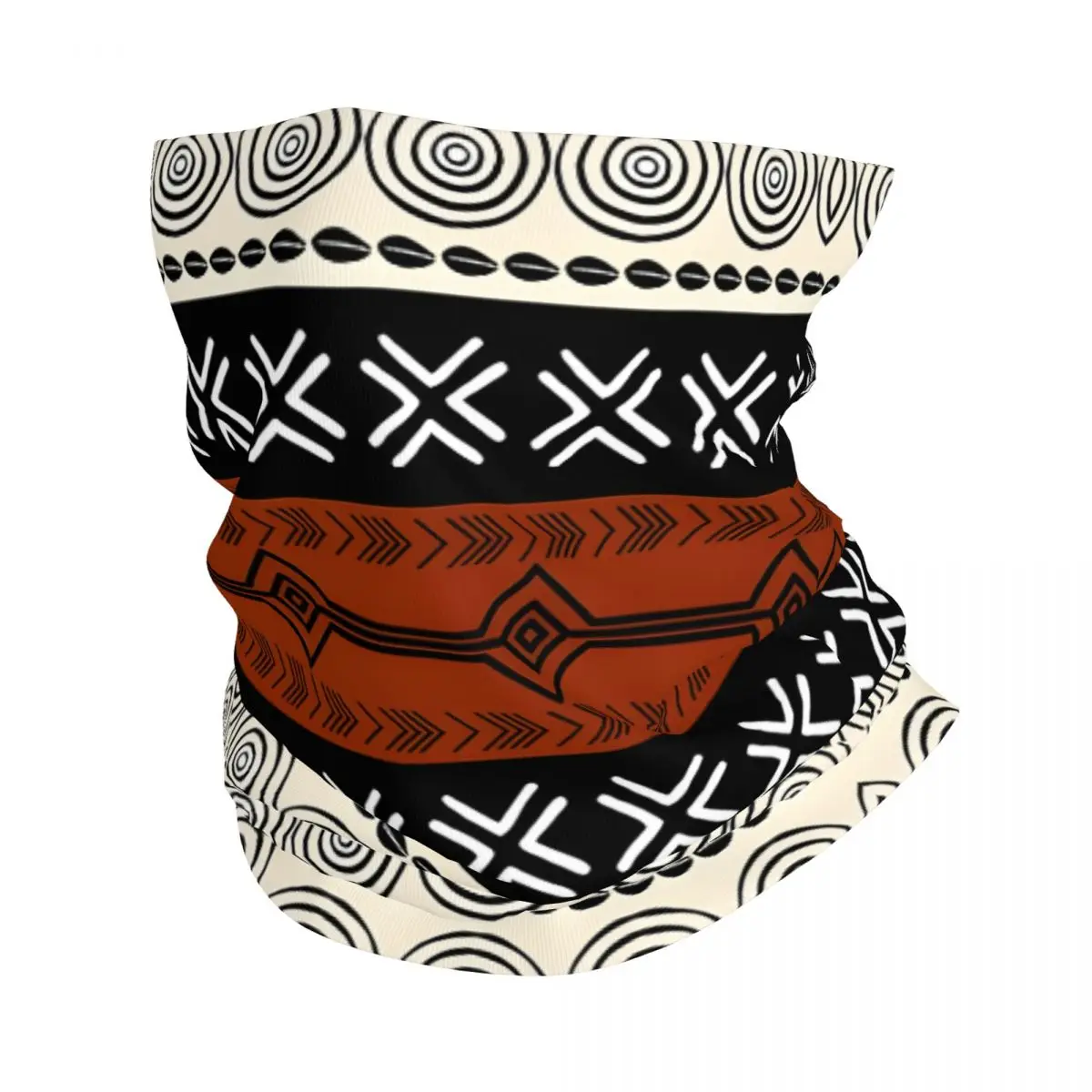 White African Mud Cloth Bandana Neck Cover Wrap Scarf Balaclava Cycling Unisex Adult Breathable