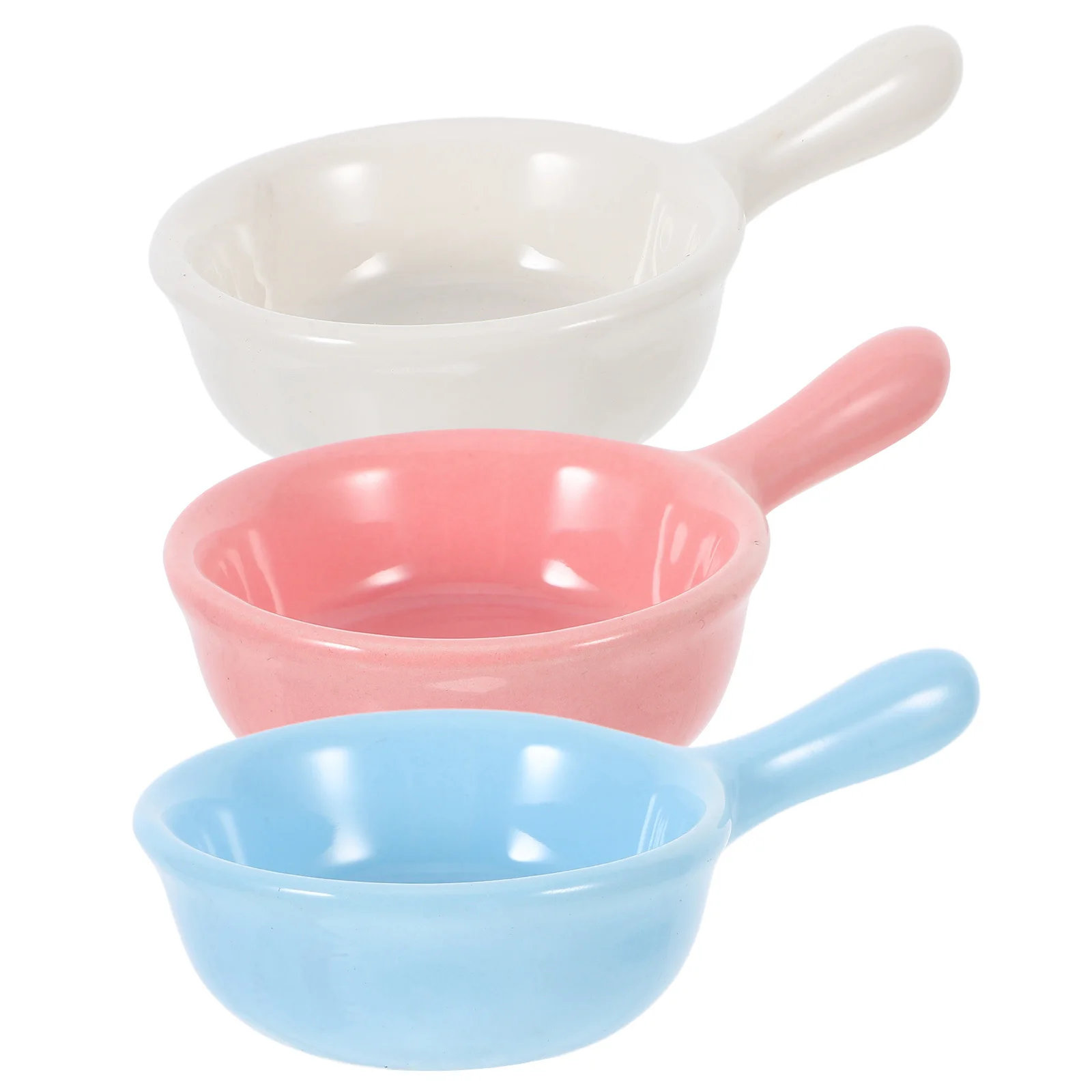 

3Pcs Small Pet Bowl Ceramic Pet Food and Water Dish for Hamsters Feeding Basin Dry Snacks Green Food Container Smooth Safe