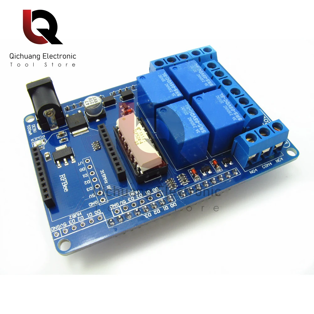 Módulo de Relé Placa de Extensão, Escudo, Compatível para Módulo Arduino Xbee Sem Fio, Eletrônica Inteligente, 4 Canais, 3A, V1.3