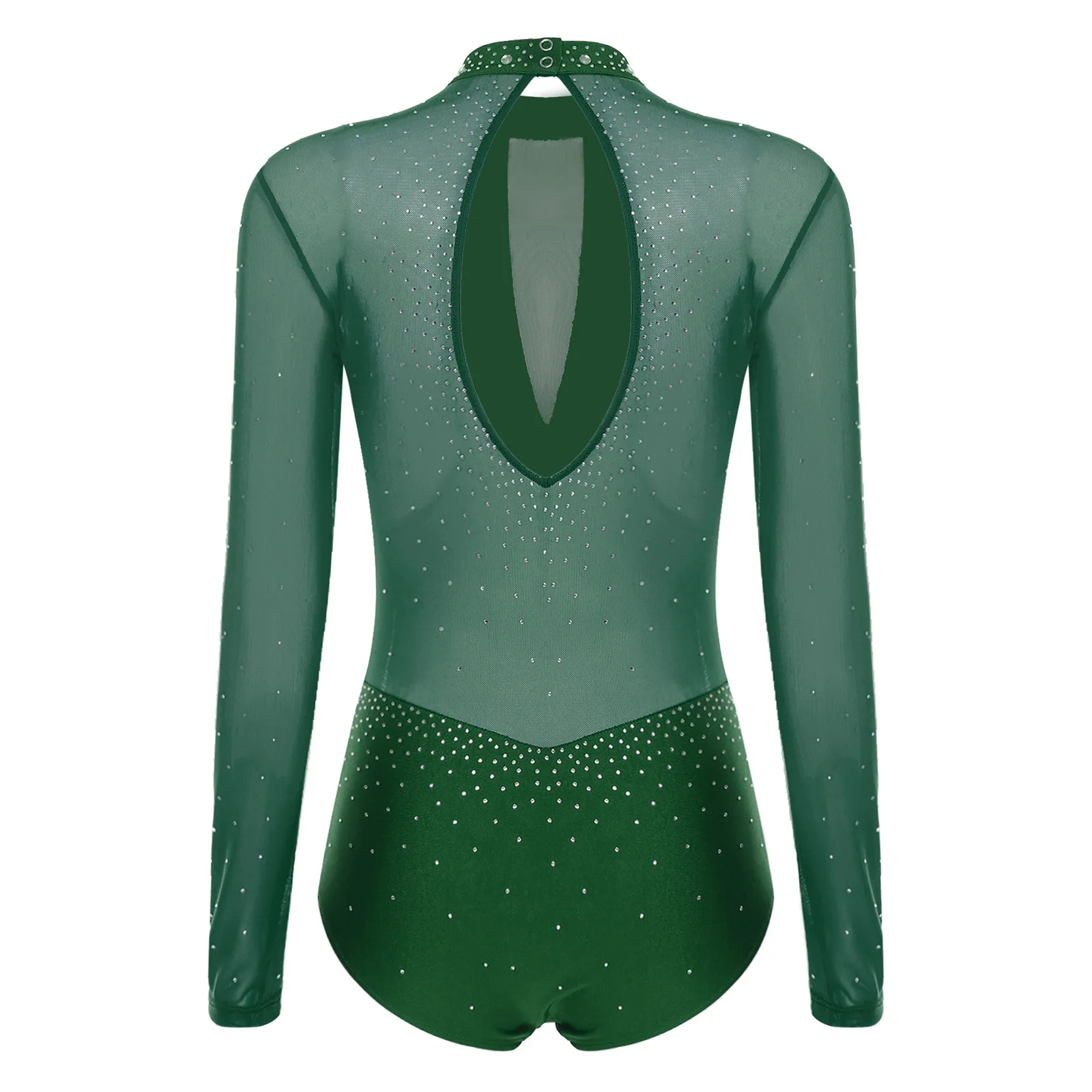 ชุดบอดี้สูทบัลเลต์ประดับเพชรสำหรับผู้หญิง ชุดยิมนาสติก ชุดสเก็ตลีลา ชุดบัลเลต์ ชุดเต้นรำ