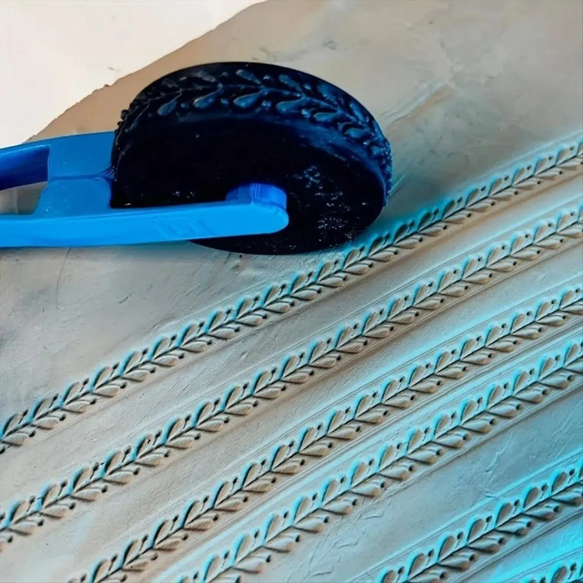 KSOL Clay Texture Roller Stamp Wheel for Clay - Floral Pattern & Geometric Pattern 3D Printed Inspired Relief Rolling Tool