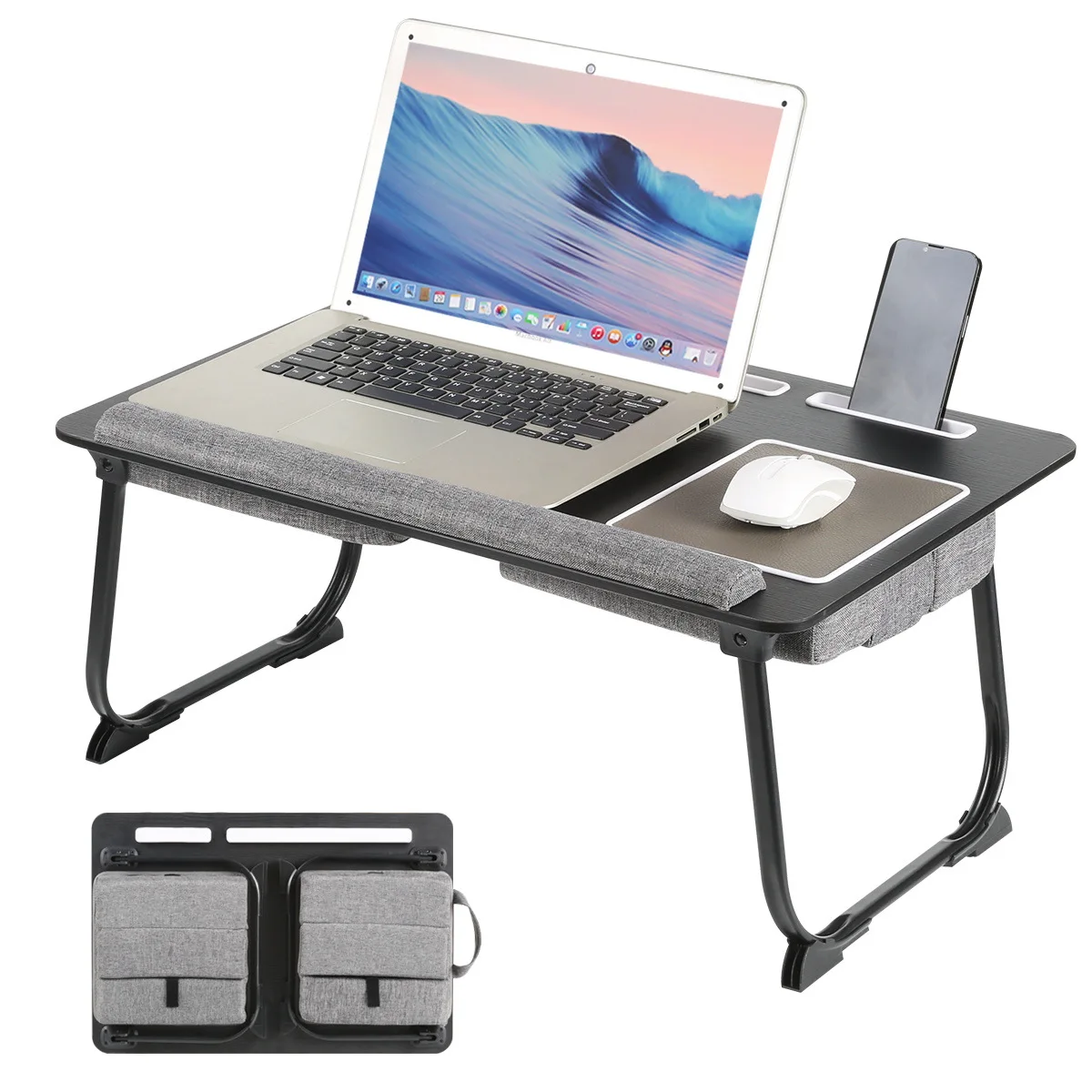 Lazy Person's Bedside Computer Desk: Folding Table, Laptop Stand, Raised Lap Desk