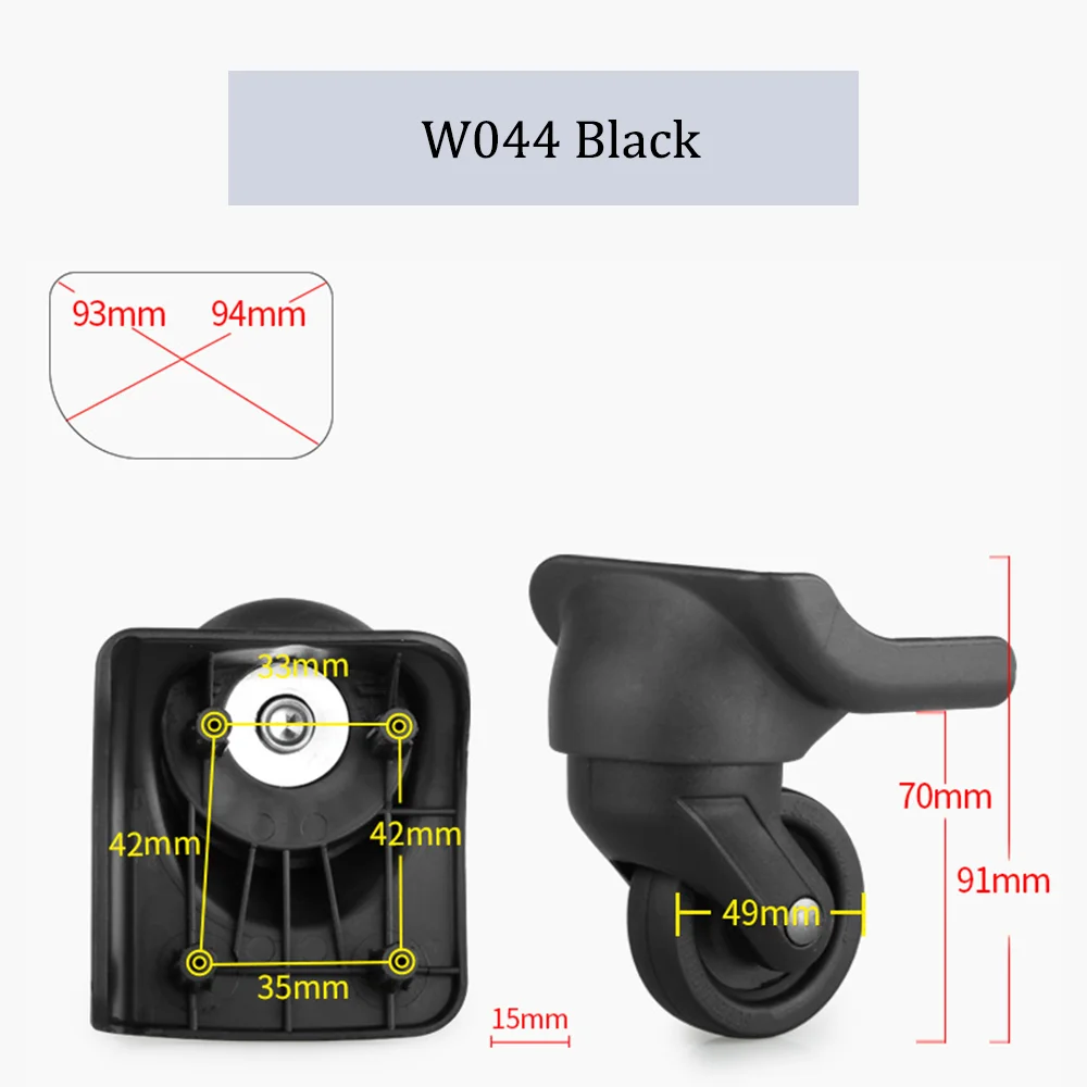 Imagem -02 - Universal Nylon Bagagem Roda para Samsung W044 Trolley Case Polia da Roda Rodízios Deslizantes Reparação Silencioso Resistente ao Desgaste