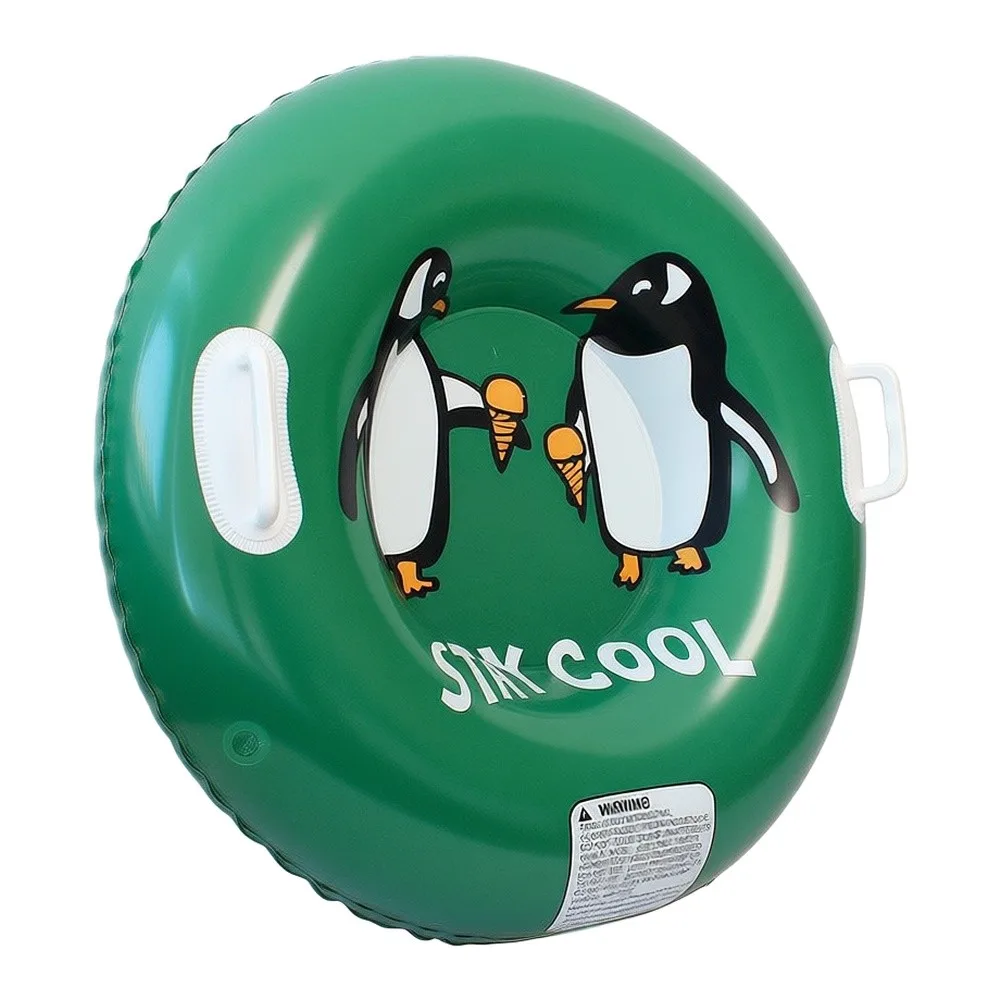 Inflatable Snow Tube Designed for Snow Grass and Other Smooth Surfaces with PVC Construction and Handle Support