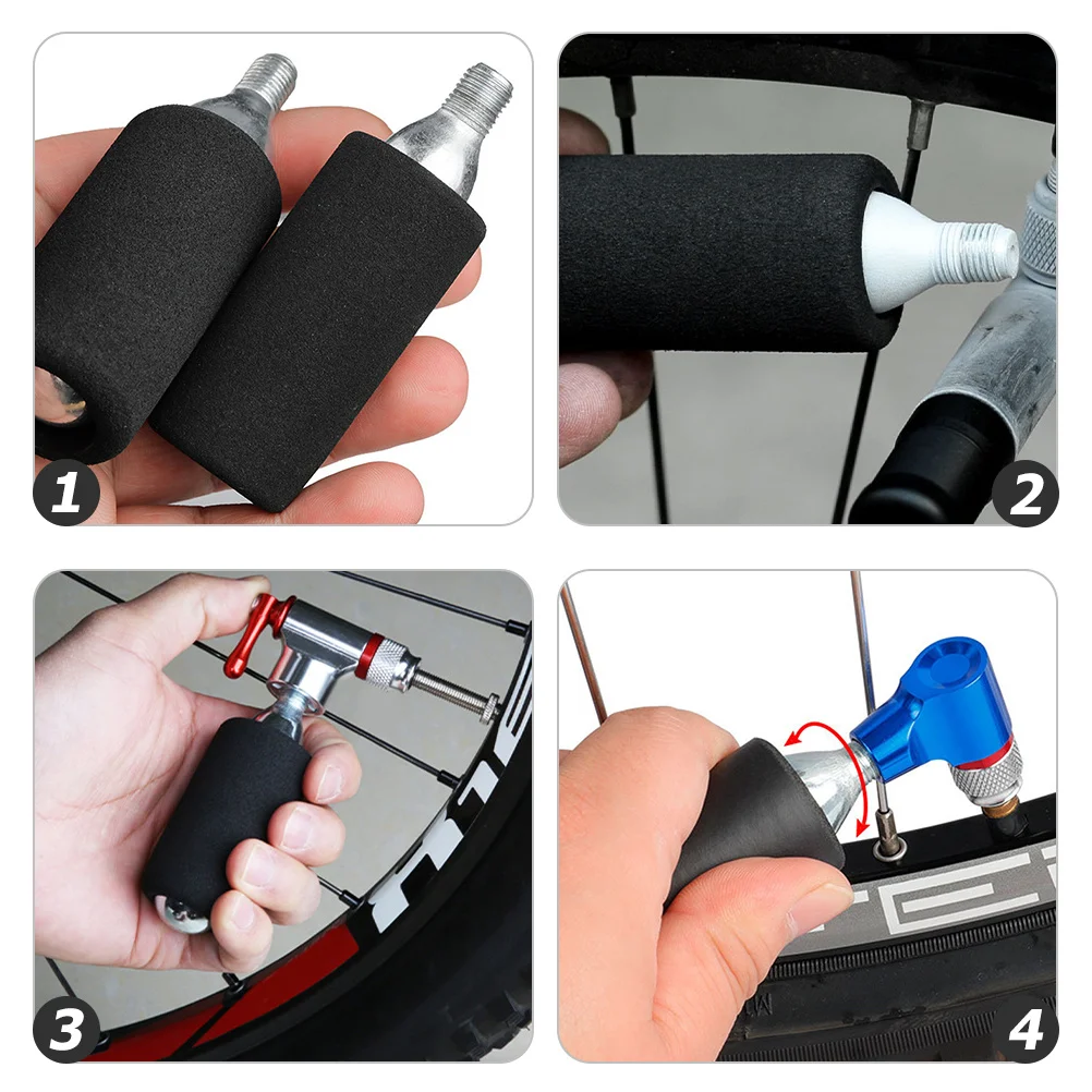 

6Pcs Bike Pump Covers Black Sponge Material Portable Inflator Cover Lightweight Windproof Waterproof Convenient Cycling