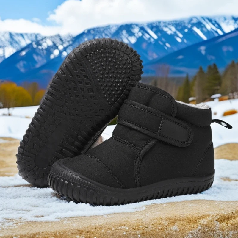 أحذية الثلوج الدافئة المصنوعة من الصوف الشتوي للجنسين للأطفال والأطفال الصغار أحذية قطنية مريحة غير قابلة للانزلاق أحذية المشي في الهواء الطلق