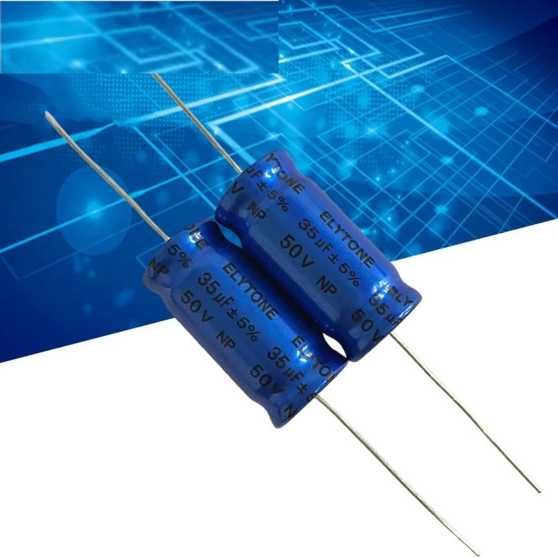 5PCS audio frequency crossover horizontal axial NP non-polar aluminum electrolytic capacitor 50v 35uf 16X33mm