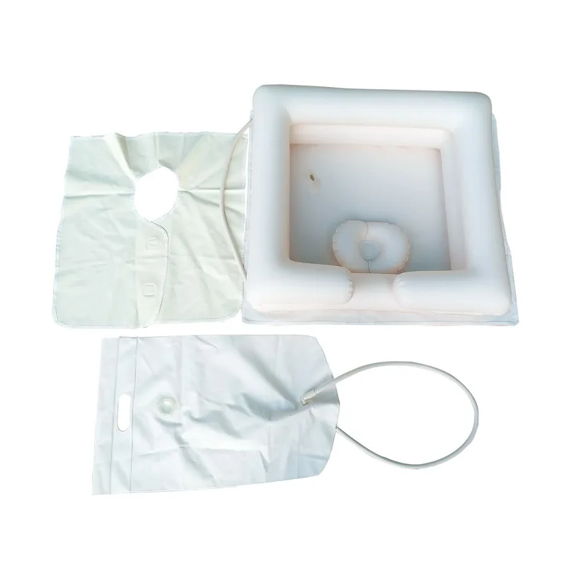 Inflatable Bedside Shampoo Basin Hair Washing Bedside Shower System In Bed Bath Bedridden Disabled Elderly Pregnancy Hair Washer
