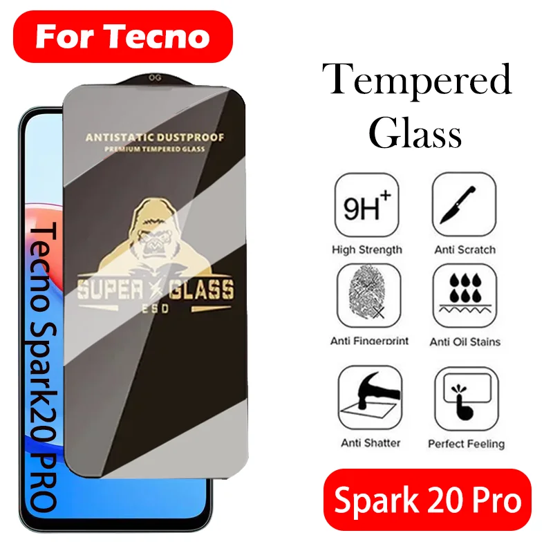 Gorilla Original Protection Tempered Glass For Tecno Spark 20 Pro 20C Screen Protector Cover Film