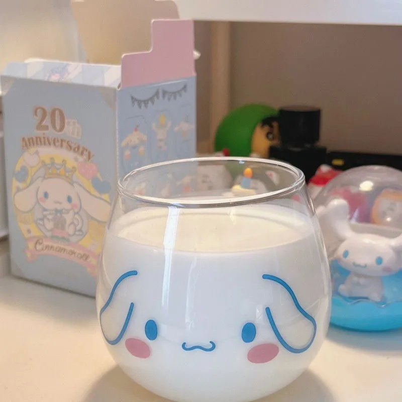 

Sanrio Cinnamoroll Hello Kitty Transparent Glass Cup Pochacco Pom Purin Heat-Resisting Tea Milk Breakfast Cups For Kid Girl Gift