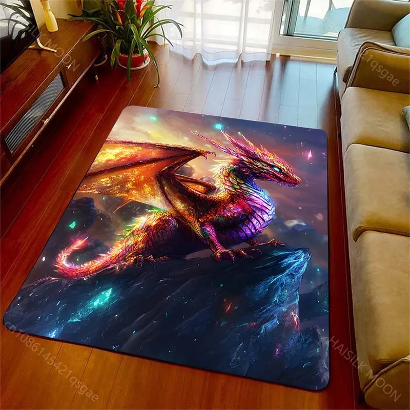 1PC Colorful dragon on mountain Print Carpet Rug for Living Room Bedroom Sofa Doormat Home Decor Non-slip Floor Mat