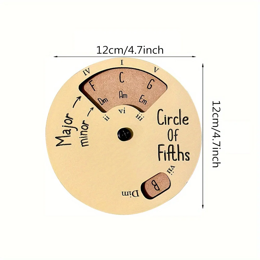 Wooden Melody Tool Chord Wheel Circle of Fifths Wheel Guitar Chord Chart Music Theory for Dummies Gifts for Music Lovers