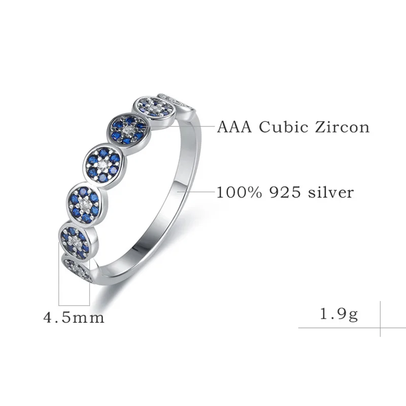 Eyelet Designer Rings CZ Sapphire 925 Sterling Silver Crystals Blue Stones Fine Jewelry 18k Gold Color for Women Female Gifts