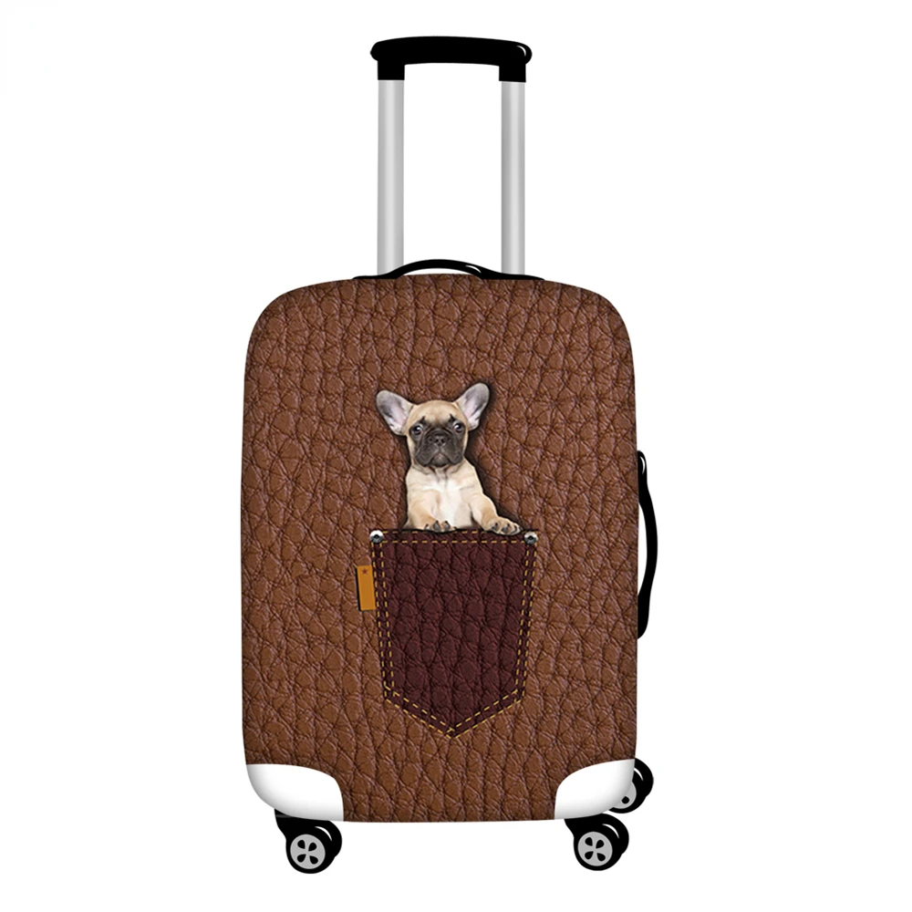 Travelling Luggage Cover Cute Pug/Yorkshire Terrier Dog Leather Style Washable Suitcase Protector 2022 Anti-scratch Cover