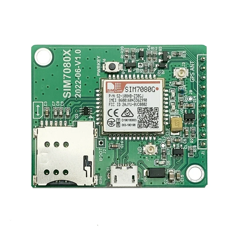 Коммутационная плата SIMCOM SIM7080G, многодиапазонный LTE CAT-M и NB-IoT, двухрежимный модуль GNSS, совместимый с USB-портом SIM868 Коммутационная плата SIMCOM SIM7080G, многодиапазонный LTE CAT-M и NB-IoT, двухрежимный модуль GNSS, совместимый с USB-портом SIM868