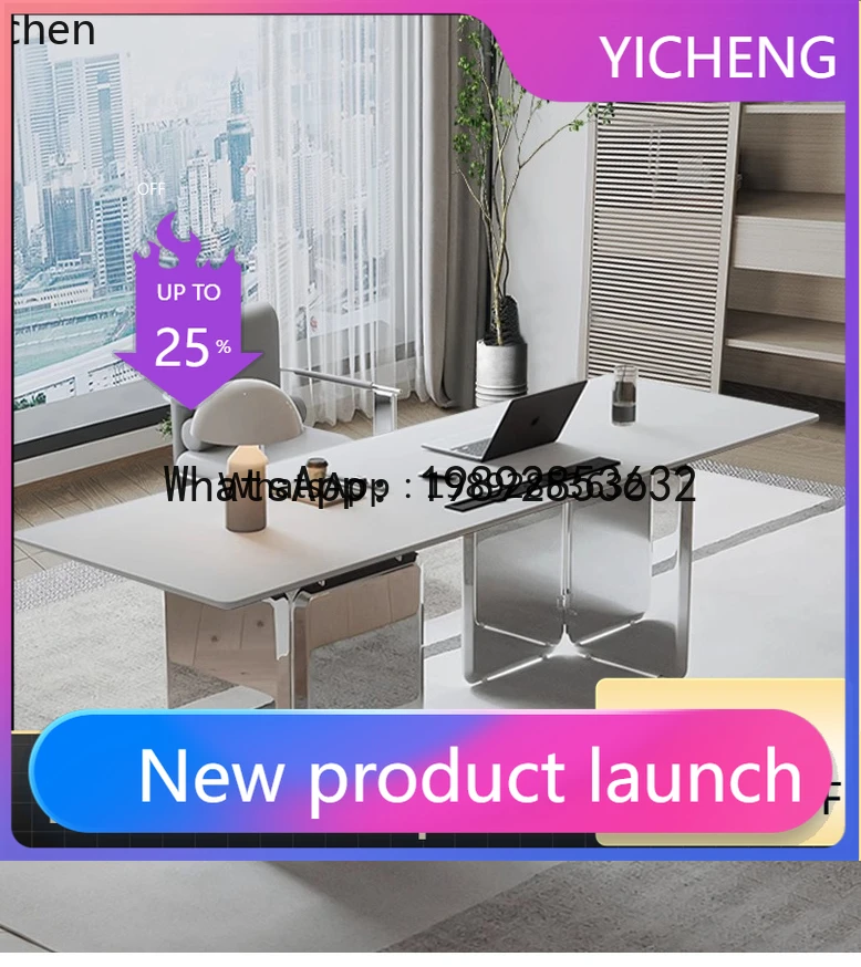 

X4 light luxury rock slab high sense modern simple study writing desk home computer desk