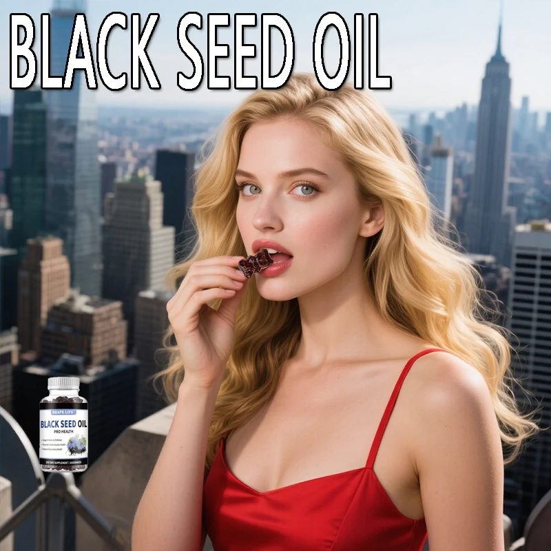 

1 bottle of black seed oil gummies improves skin health regulates immune function and regulates skin barrier function
