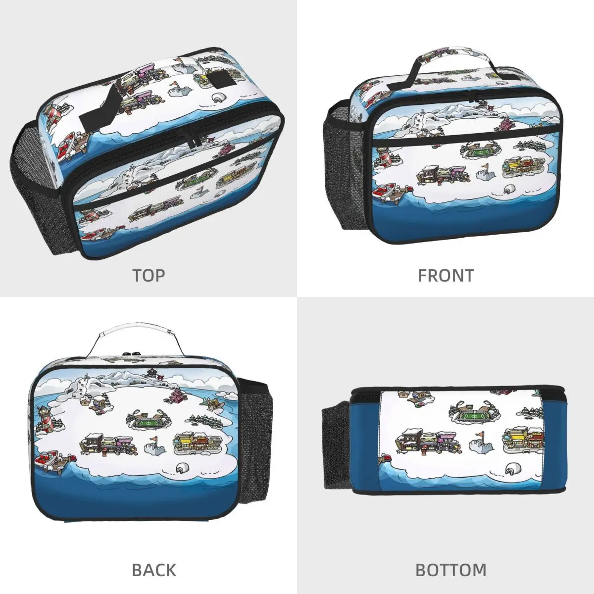 Club Penguin M Insulated Lunch Bag for Women Kids Portable Food Boxes Thermal Lunch Box Tote