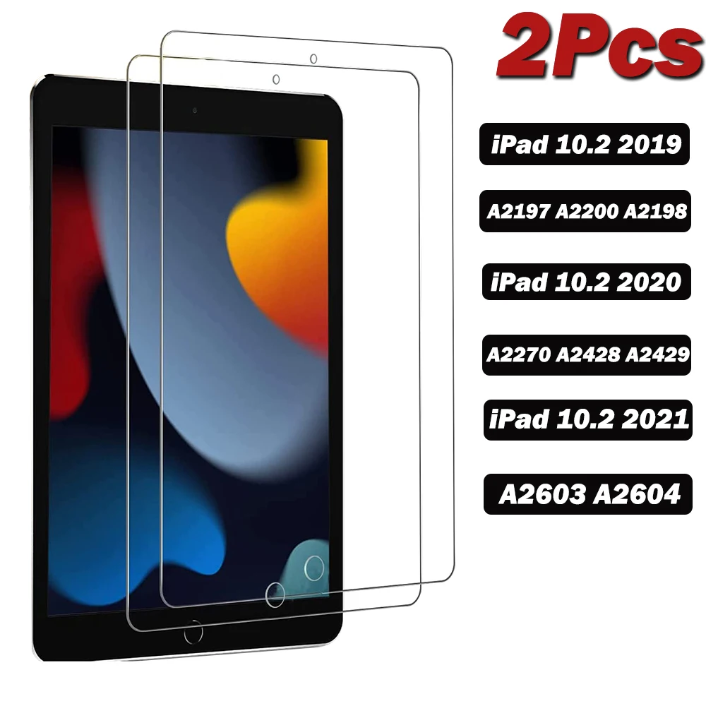 

2Pcs Tempered Glass Apple IPad 9th Generation 10.2 Inch 2021 Screen Protector for Ipad 7 8 9 10.2 Glass Anti Scratch Tablet