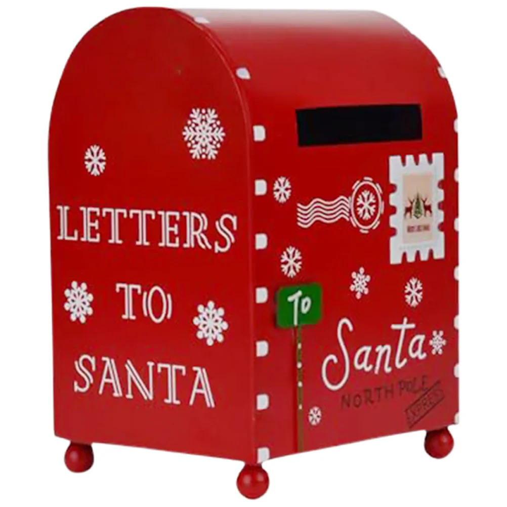 

Mailbox Home Decorations Santa Ornament Christmas Cookie Tins Desktop Metal Decors Child Retro