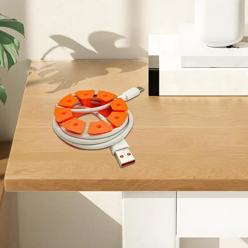 منظم الحبل لسماعات الأذن وكابل الشحن، حامل لف الأسلاك المحمول، منظمة حفظ لطاولة السرير في الخزانة