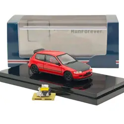 Hobby HJ 1/64 for (EG6) Customized Version with Engine Display Red HJ642017AR Diecast Models Car Collection Auto Toys Gift