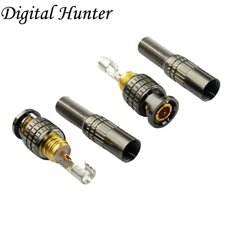 2Pc Twist Veer Rg59/Rg6 Coaxiale Bnc Mannelijke Connector Jack Plug Voor Cctv Camera