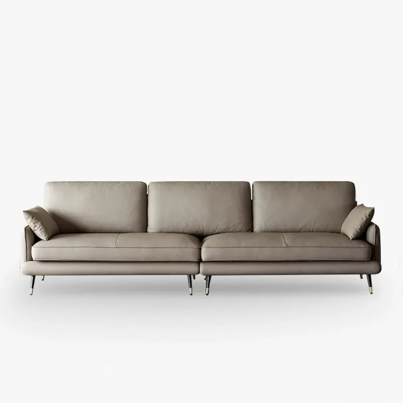 Italian minimalist first-layer cowhide leather sofa