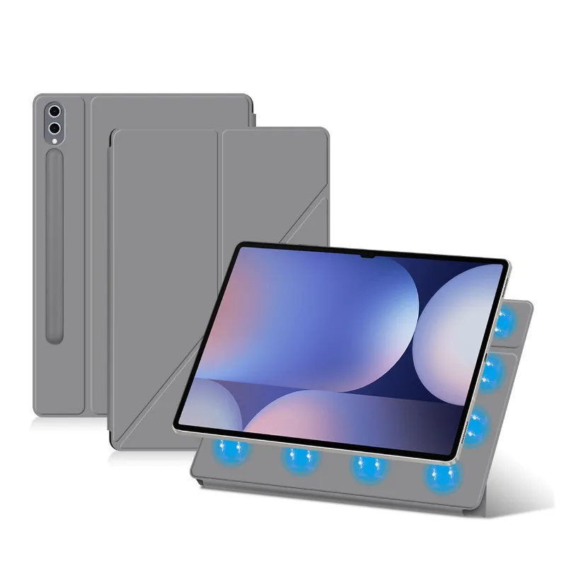 Magnetic Book Flip Cover For Galaxy Tab S10 Ultra 14.6 S10 FE Plus 13.1 S10+ 12.4 Cutouts Auto Sleep Wake Tablet Shell
