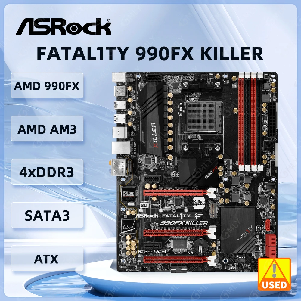 ASRock AMD 990FX Motherboard 990FX Killer Motherboard Socket AM3+ support FX 8350 8140 4200 HD900 8310 cpu DDR3 64GB M.2 ATX