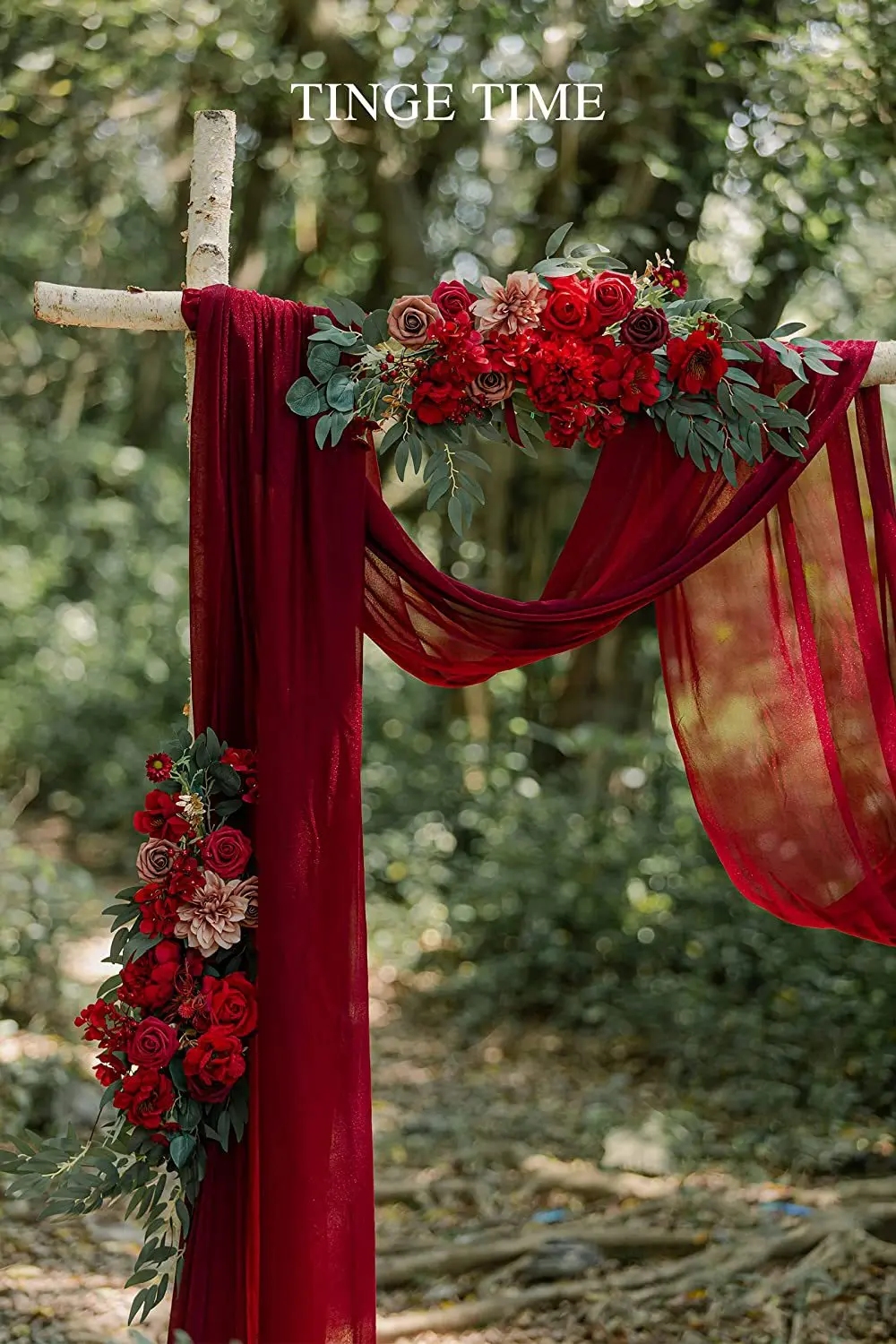 

Artificial Wedding Decoration with Yarn, Hanging Rose Arch, Fake Row Flower, 3D Faux Backdrop, Burgundy Red Blue, 3Pcs