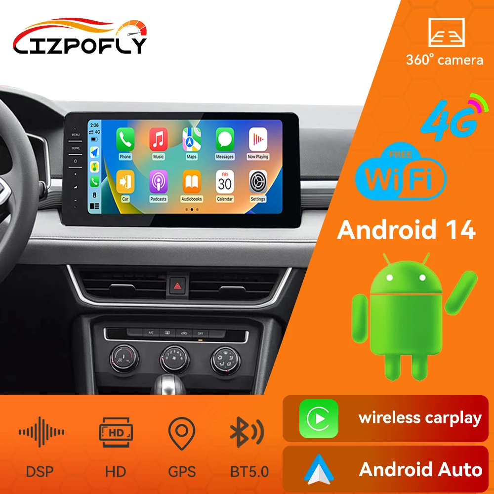 

12.3 Inch Car Radio For Volkswagen Universal Fit 2022-2024 Carplay Android GPS Navigation Autoradio DSP Multimedia Video Player