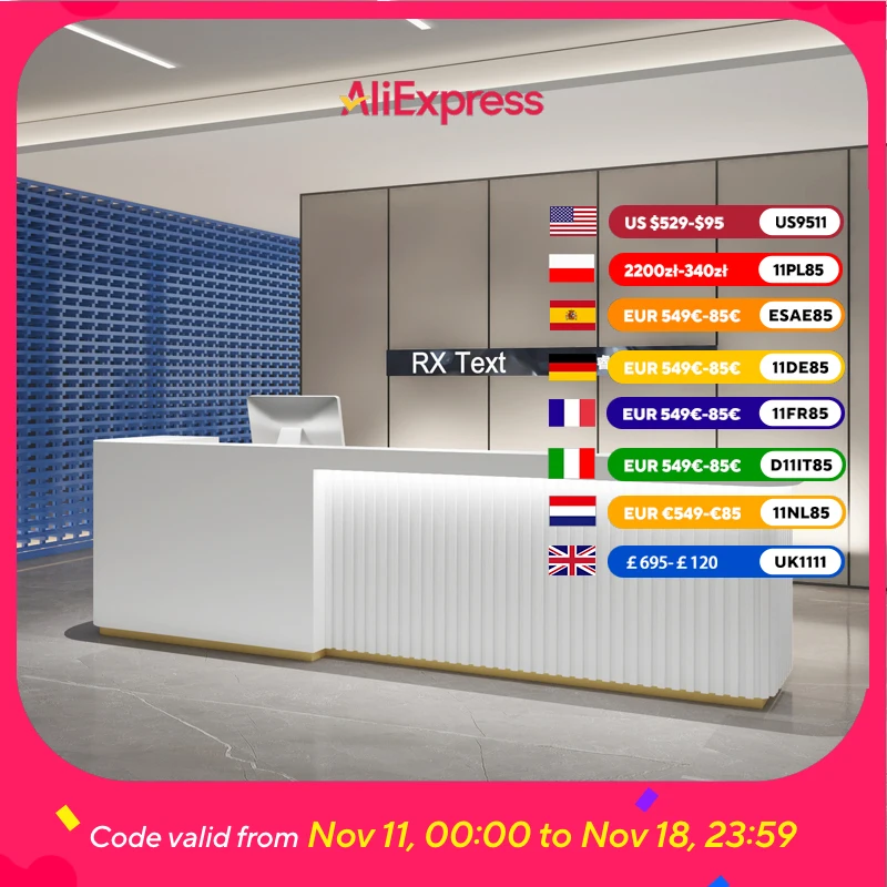 

Counter Clinic Reception Desks Beauty Aesthetics Luxury White Reception Desks Restaurant Indoor Mostrador Recepcion Furniture