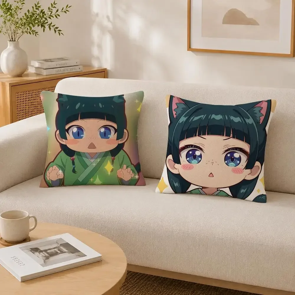 Anime Character The Apothecary Diaries Maomao Cushion Cover Soft Fluffy Short Plush  Pillow Casefor Sofa Bedroom Home Decor