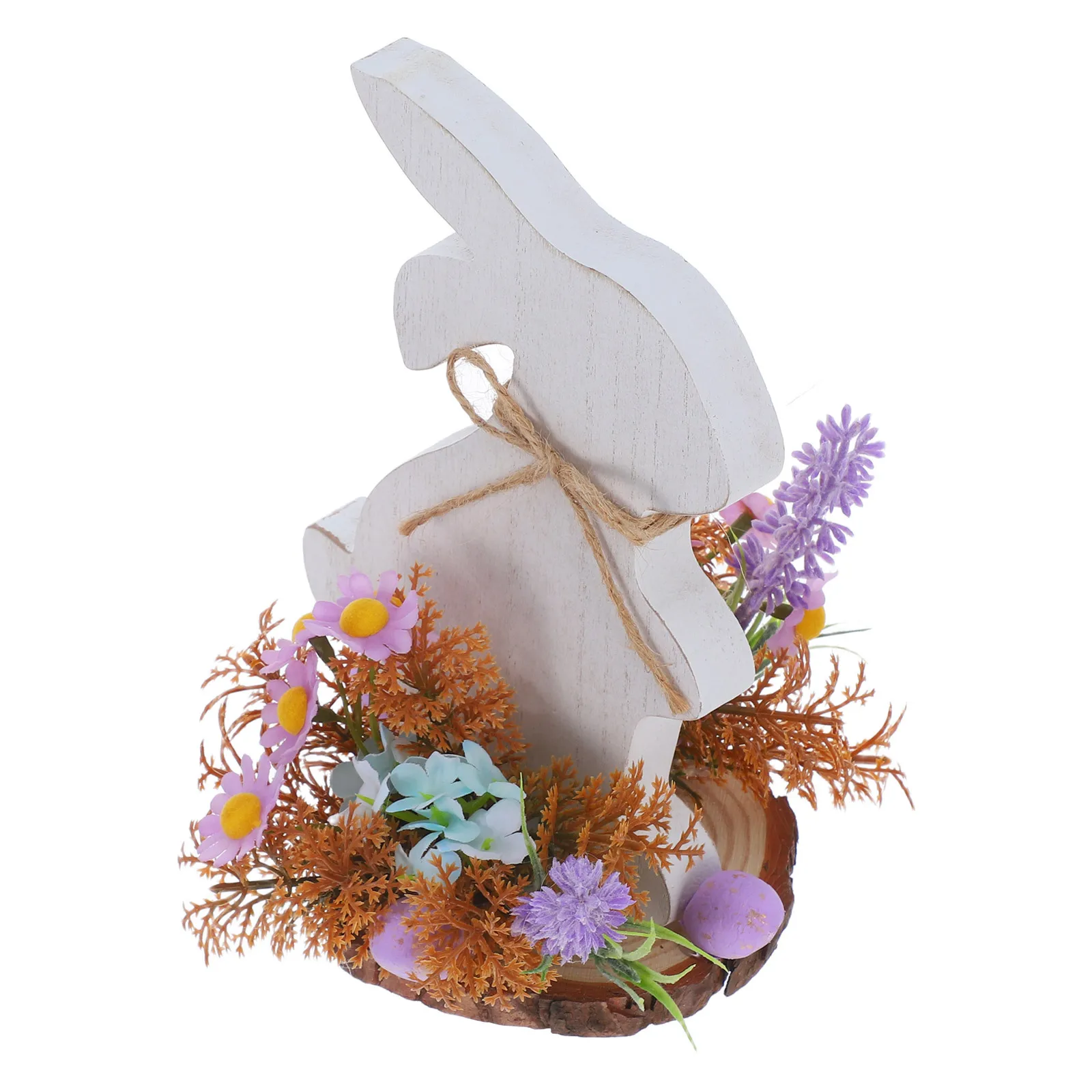 

Easter Bunny Wooden Tabletop Decor Rustic Rabbit Standing Sign Spring Home Decoration Country Style Accent Ornament