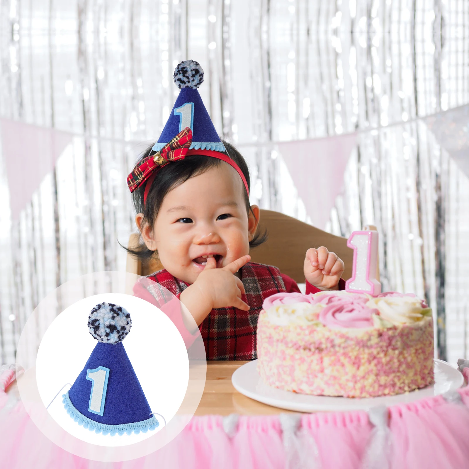 

Colorful Toddler Birthday Hat Lightweight Baby Party Headwear Charming Decorative Hats For Kids Birthday Celebration Photo Props