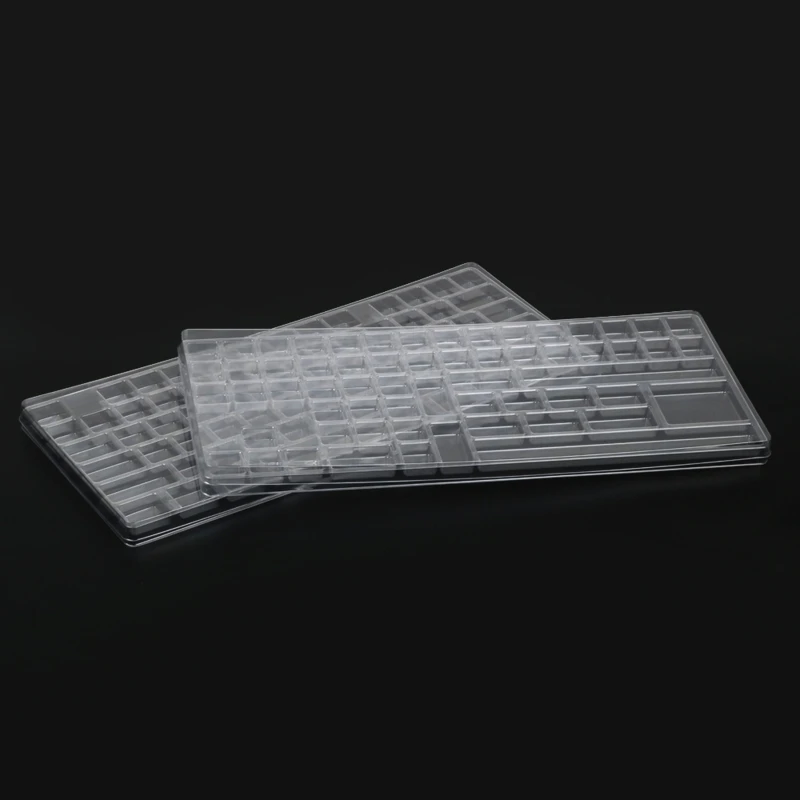 Double Layers Keycap Storage Washable Transparent Cover for Mechanical Keycaps