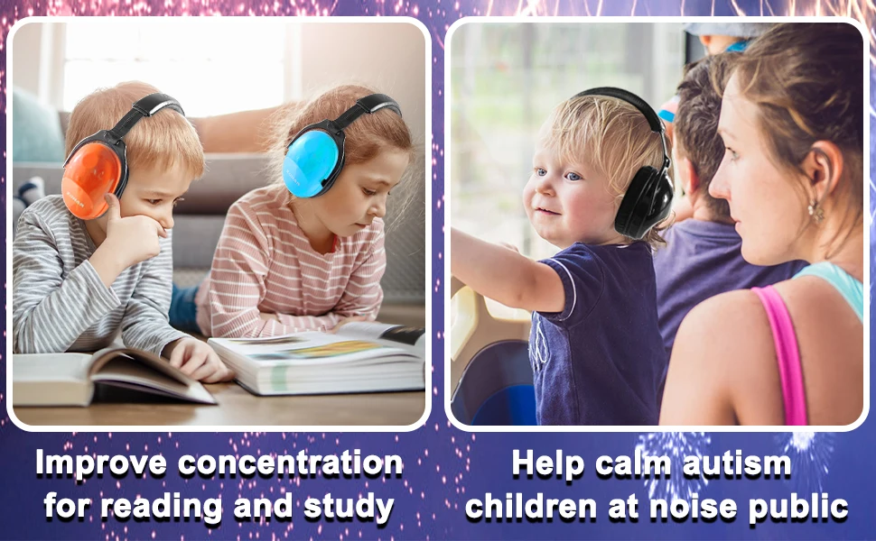 ZOHAN Kids Noise Reducing Earmuff Safety Hearing Protection Headphone for Autism Children Foldable EarCups Passive Defender 25dB