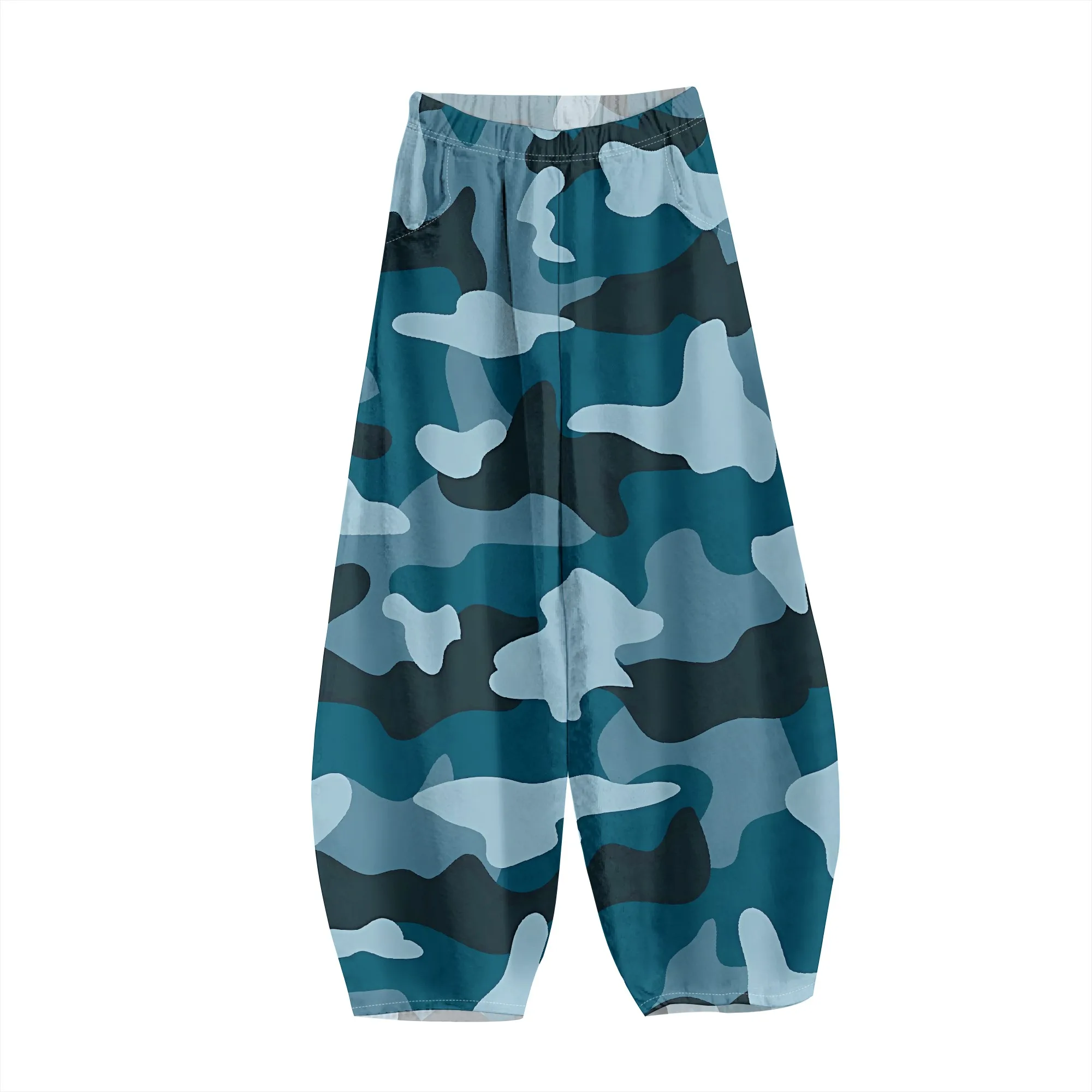 EQQZD Stylish Colorful Camo Print Long Pants, Women's Summer Casual Loose Trousers, Standard Size