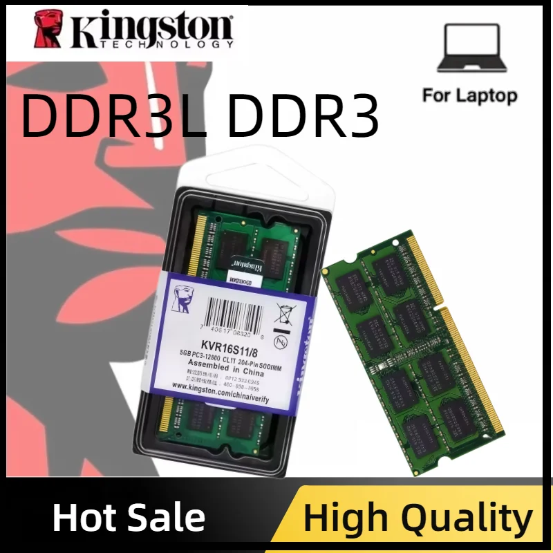 Kingston 1066Mhz 1333Mhz 1600Mhz 1866Mhz Laptop Ram DDR3L DDR3 8GB 4GB SO-DIMM PC3-8500 10600 12800 Notebook DDR3 Dual Channel