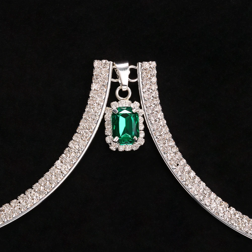 New Rhinestone Square Shape Chest Bracket Chain Sexy Crystal Lingerie Bra Chain Christmas Party Accessories