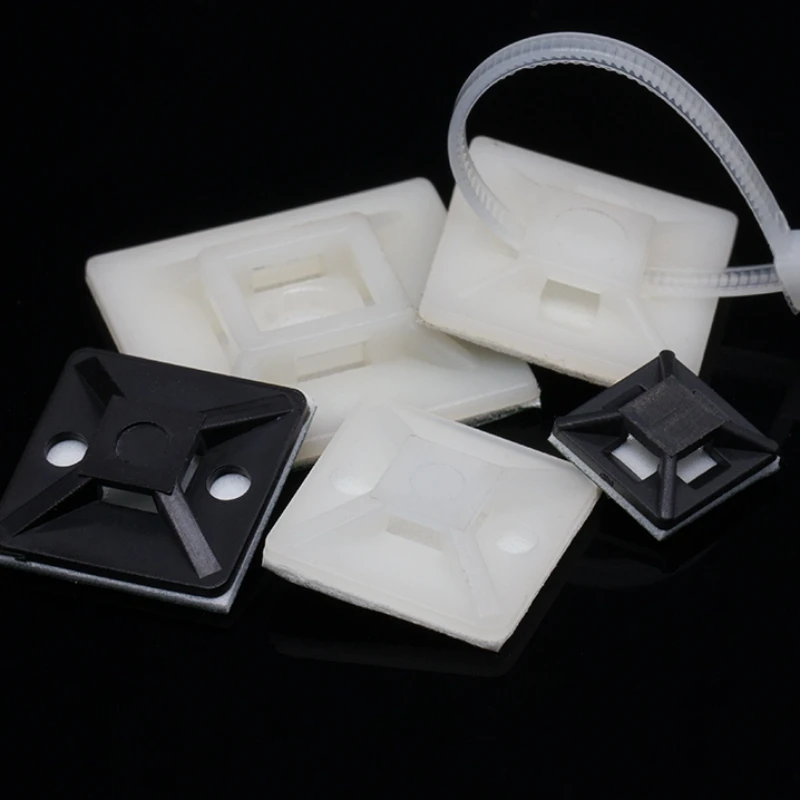 HS Self Adhesive Cable Tie Bases Mount Strong Glue Wire Wall Holder Car Fixing Seat Clips Suction Position Sucker