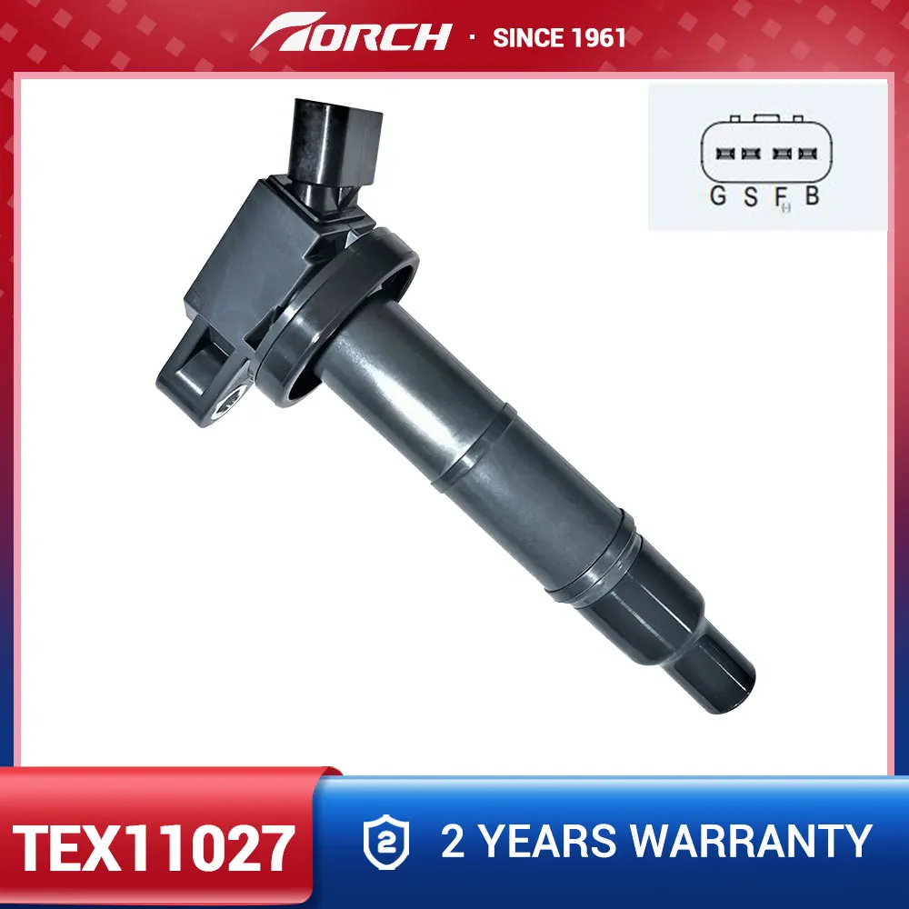 Ignition Coil Torch TEX11027 Replace for 90080-19023 90919-02266 90919-02244 90919-02243 for UF333 C1330 Fit with Lexus HS250h