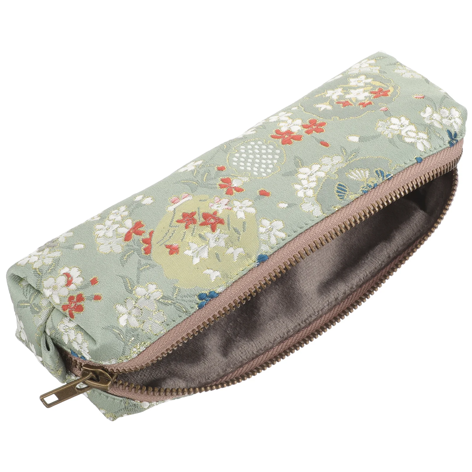 حقيبة القلم المحمولة الأرجواني الصفصاف التطريز مقلمة سعة كبيرة للطلاب ماكياج قلم رصاص المنظم حقيبة أدوات مكتبية المدرسة