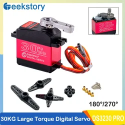 30KG DS3230 Pro Digital Servo Large Torque Steel Gear IP66 Waterproof 180/270 Degree With 25T Servo Arm For RC Car Crawler Robot