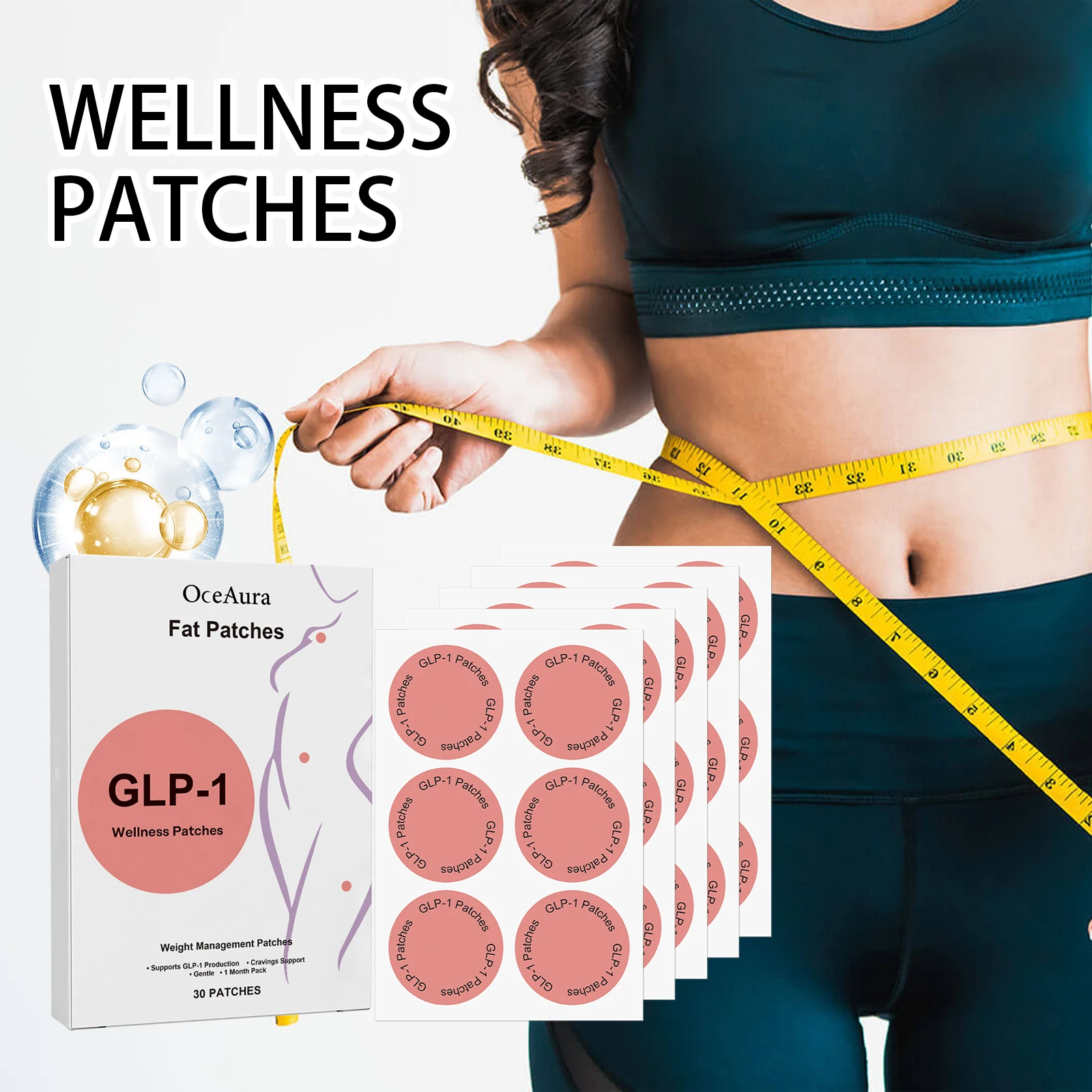 Parches para quemar grasa GLP-1, Control del apetito, quemador de grasa del vientre, pérdida de peso, esculpido, moldeador, parches para el cuidado del cuerpo