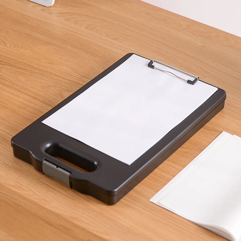A4 Plastic Storage Clipboard File Box Case Document File Folders Clipboard Portable Clipboard Storage Case-AEF7